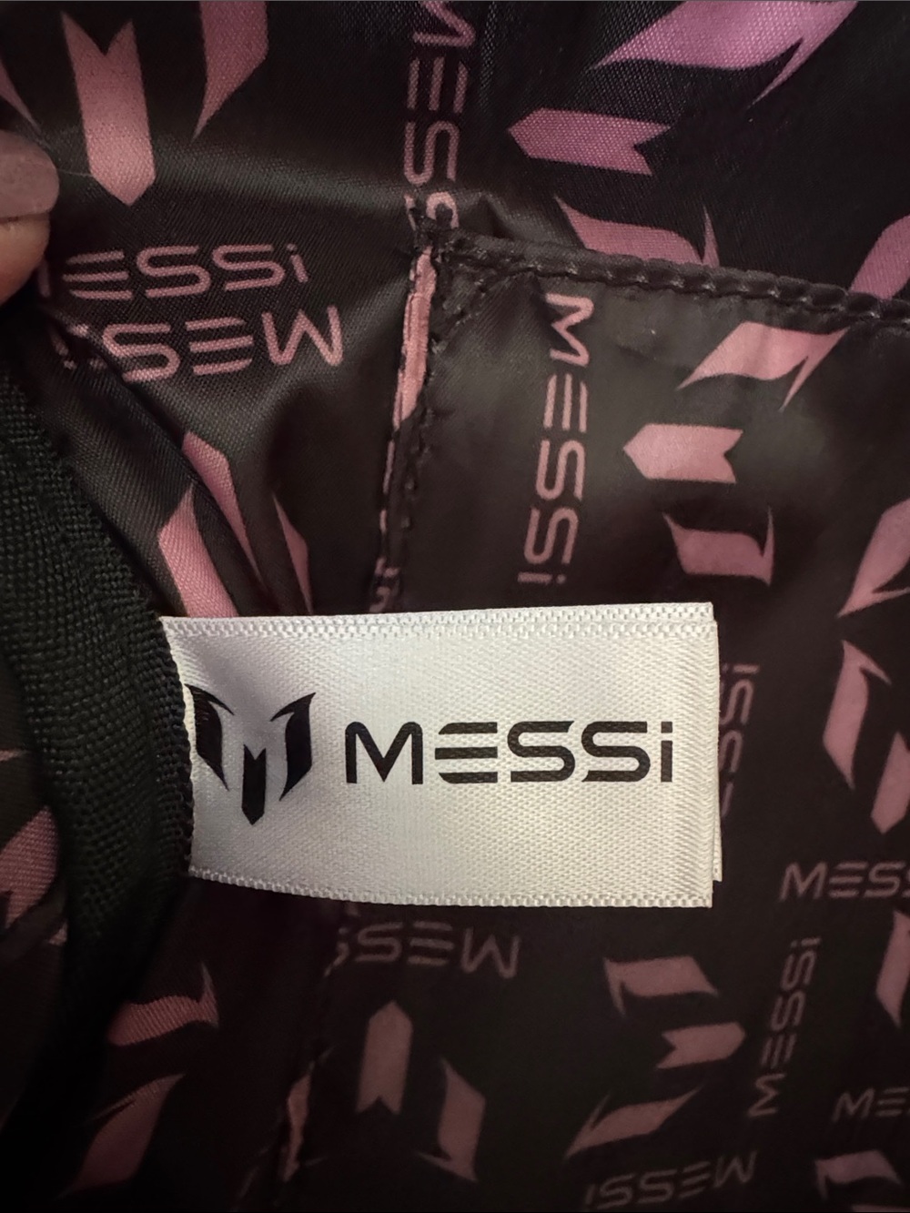 MESSI Black Backpack with Pink Logo - Unisex Everyday Backpack - Picture 2 of 12